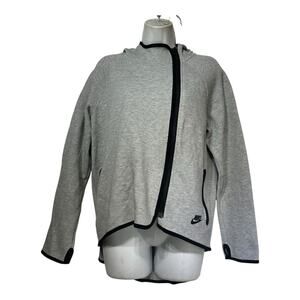 Nike Grey Black Sportswear Tech Zip Hooded Fleece Performance Windrunner Size M